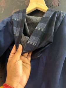 Navy Blue Hooded Jacket