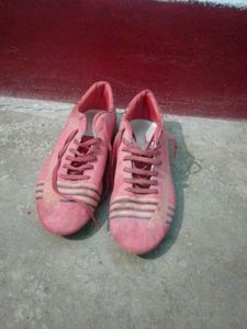 Pink Striped Adidas Soccer Cleats