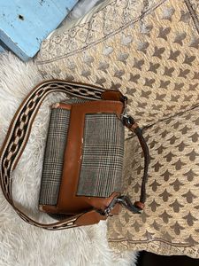 Plaid &amp; Brown Crossbody