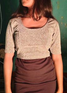 Sparkly Silver Crop Top