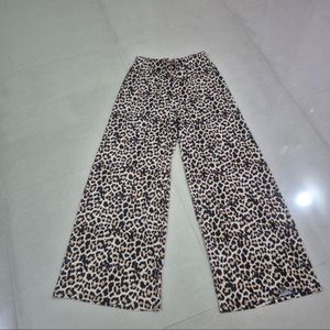Zara Animal Print Wide Leg Pants