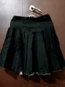 Cute Black Skirt with Button Detail