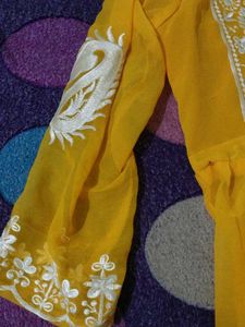 Yellow Embroidered Kurta