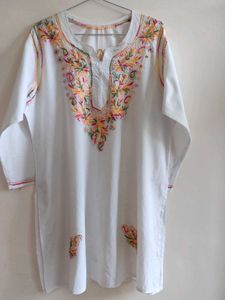 Embroidered White Kurta