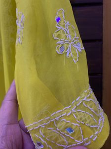 Yellow Chiffon Kurti