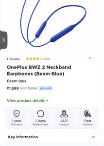 Oneplus Bullet Wireless Z2 Blue Colour