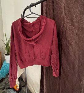 Maroon Connecticut Crop Hoodie