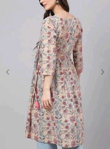 Cotton Floral Printed Angrakha Kurta