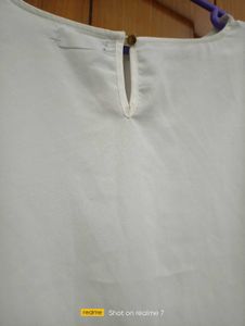 Round Neck Off White Crop Top