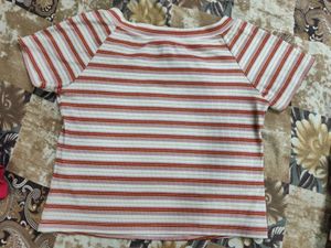 Striped V-Neck Tee