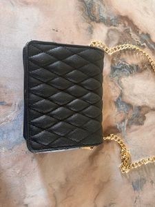 Kleio Black Quilted Crossbody Bag