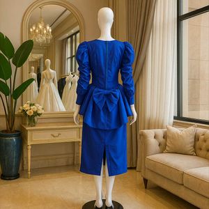 Elegant Blue Peplum Dress