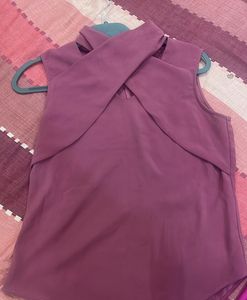 Mauve Semi Halter Neck Top