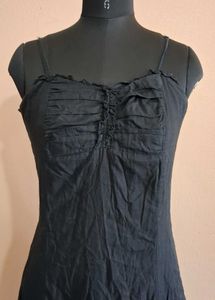 Black Ruched Mini Dress
