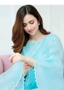 Elegant Sky Blue Kurta 3psc Set