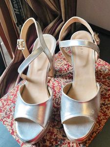 Silver Block Heels