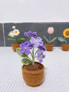 Crochet Flower Pot Plant Handmade