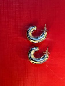 Chunky Silver Hoop Earrings