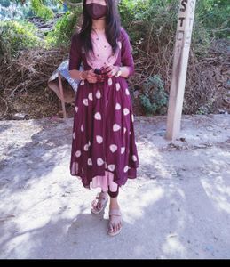 Dark Falsa And Baby Pink Mix Colour Kurti