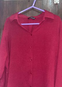 Burgundy Button-Down Shirt