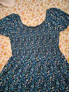 Blue Floral Mini Dress