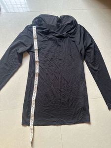 Black Cowl Neck Top