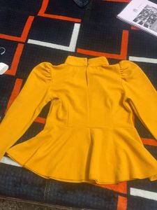 Mustard Color Peplum Top