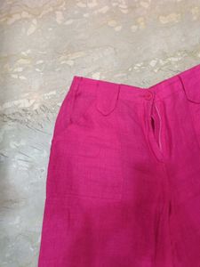 linen hot pink baddie trouser