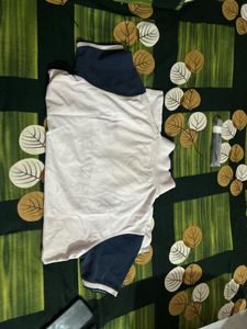 White and Navy Athletic TShirt