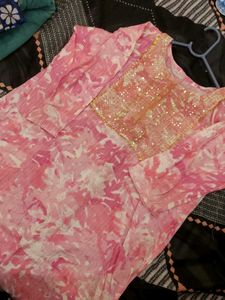 Pink Sequin Embellished Kurti