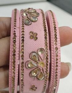 Peach Lakh Bangle Set