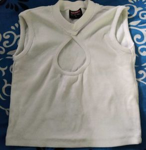 White Cutout Tank Top