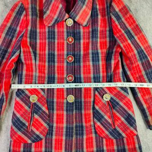 Korean Female Plaid Blazer - Bust 34