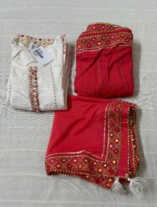 🆕3pc Cotton Sharara Suit Set With Dupatta