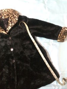 BLACK LEOPARD COAT