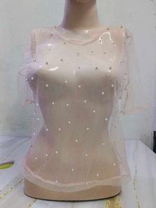 (1300)Sheer Pink Blouse