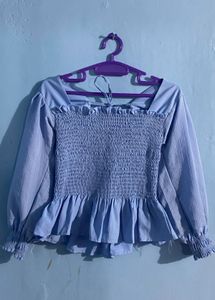 Cute Blue Fitted Top