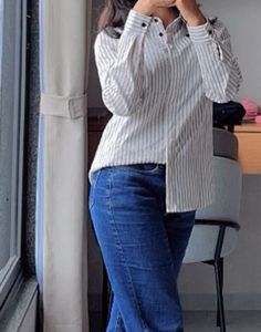 Striped Button-Down Shirt
