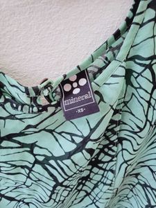 Stylish Green And Black Cut Out Top