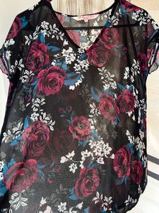 ALL ABOUT YOU- Black Semi Sheer Top