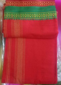 Mothi Brand New Red Pure Cotton Dhoti Jode