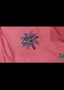 Pink Embroidered Tunic Top