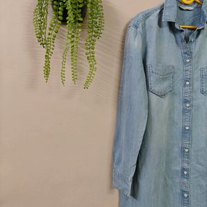 Mango Linen Blend Shirt Dress