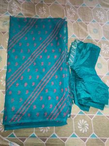 New Chiffon Blue Saree