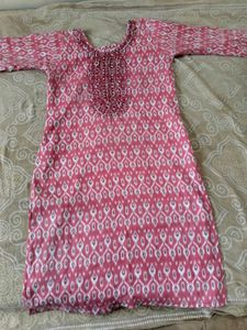 Pink Patterned Kurti