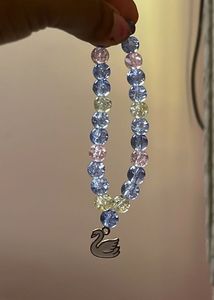 Swan Charm Beaded Bracelet