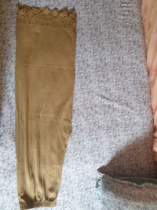 Women Beige Color Wide Leg Elastic Plazo