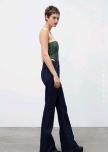 ZARA Green Corset Top