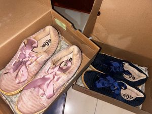 Pink & Blue Velvet Lee Cooper Shoes