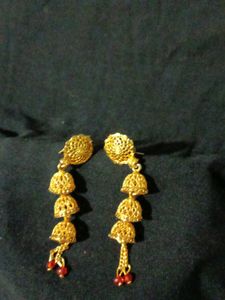 Golden Jhumka Earrings